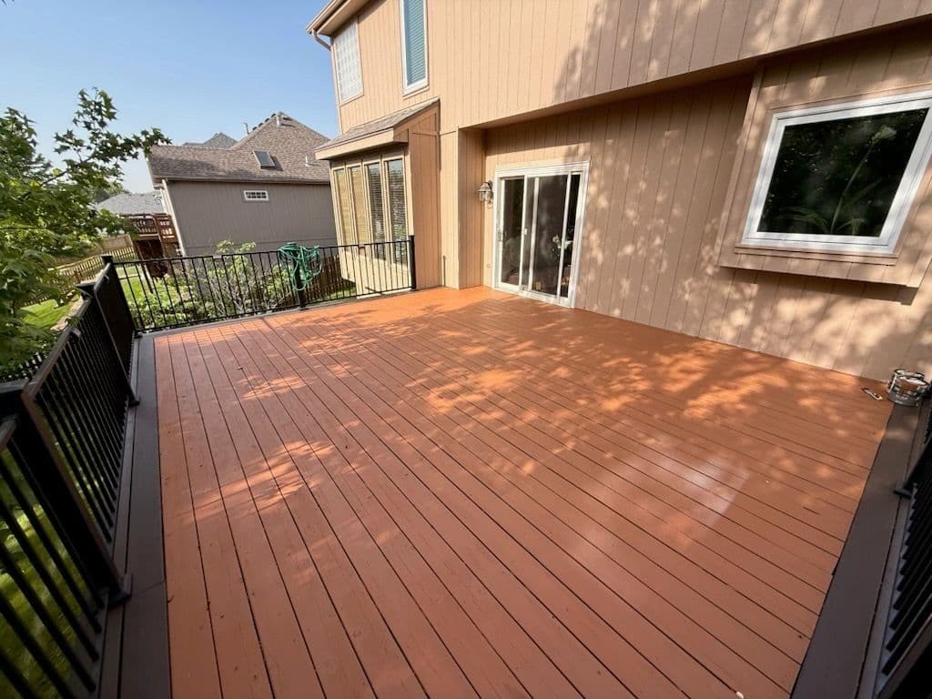 Gallery photos for Faded Deck Brought Back with a Full Stain Job: Image #1