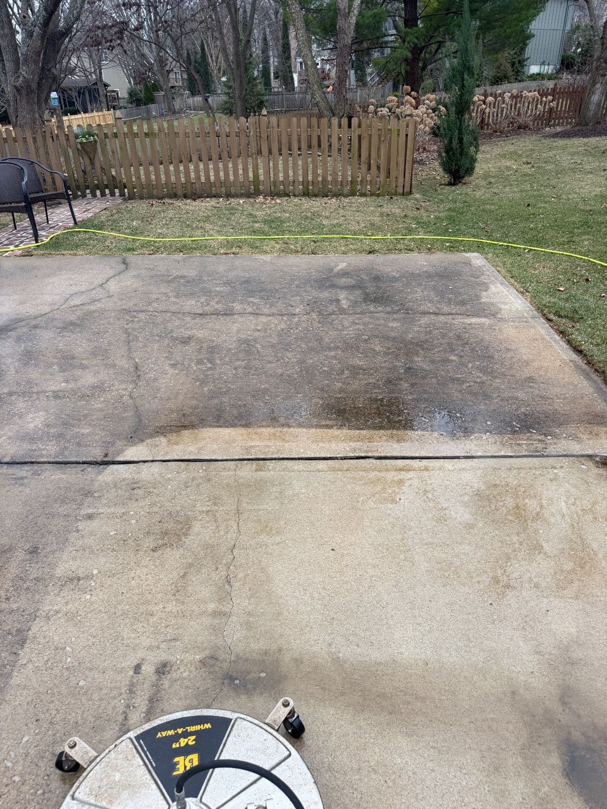 Concrete Driveway Power Washing Before and After image